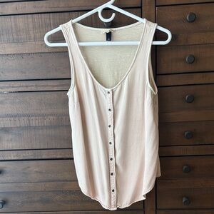 Universal Thread Light Pink Button-Front Tank Top